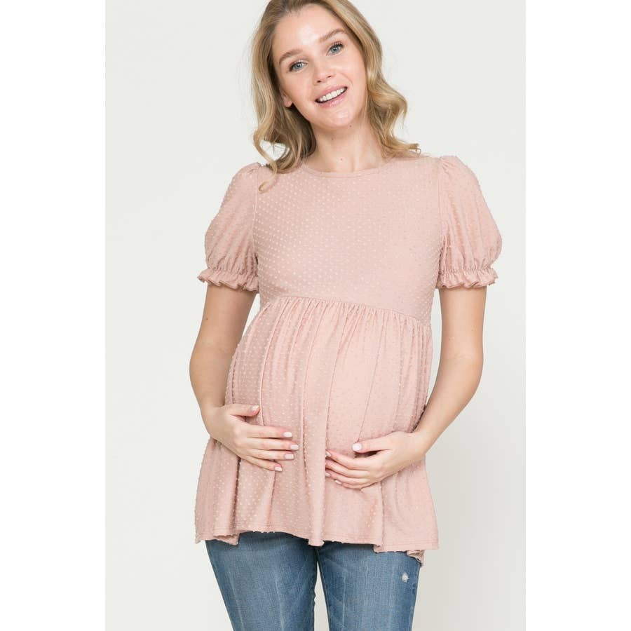 Puff Sleeve Babydoll Ruched Top