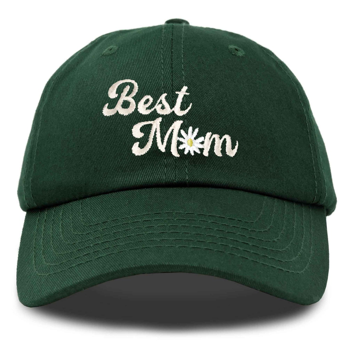 Embroidered Best Mom Daisy Cotton Hat