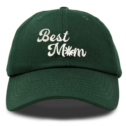 Embroidered Best Mom Daisy Cotton Hat
