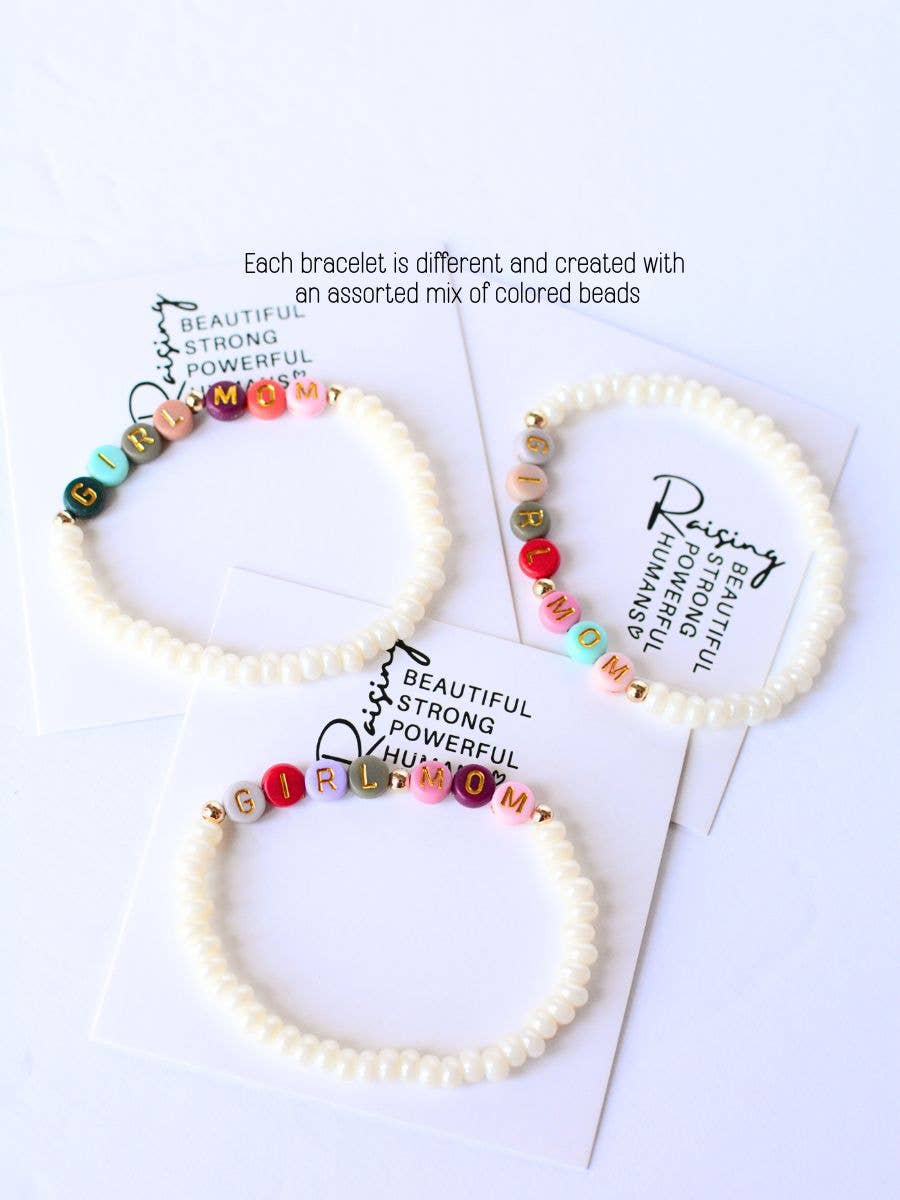 Girl Mom Multicolored Beaded Pearl Bracelet