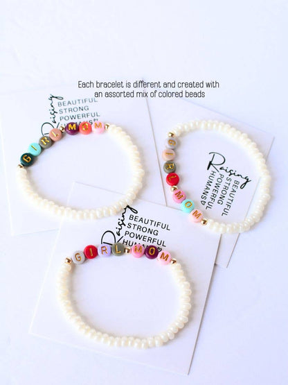Girl Mom Multicolored Beaded Pearl Bracelet