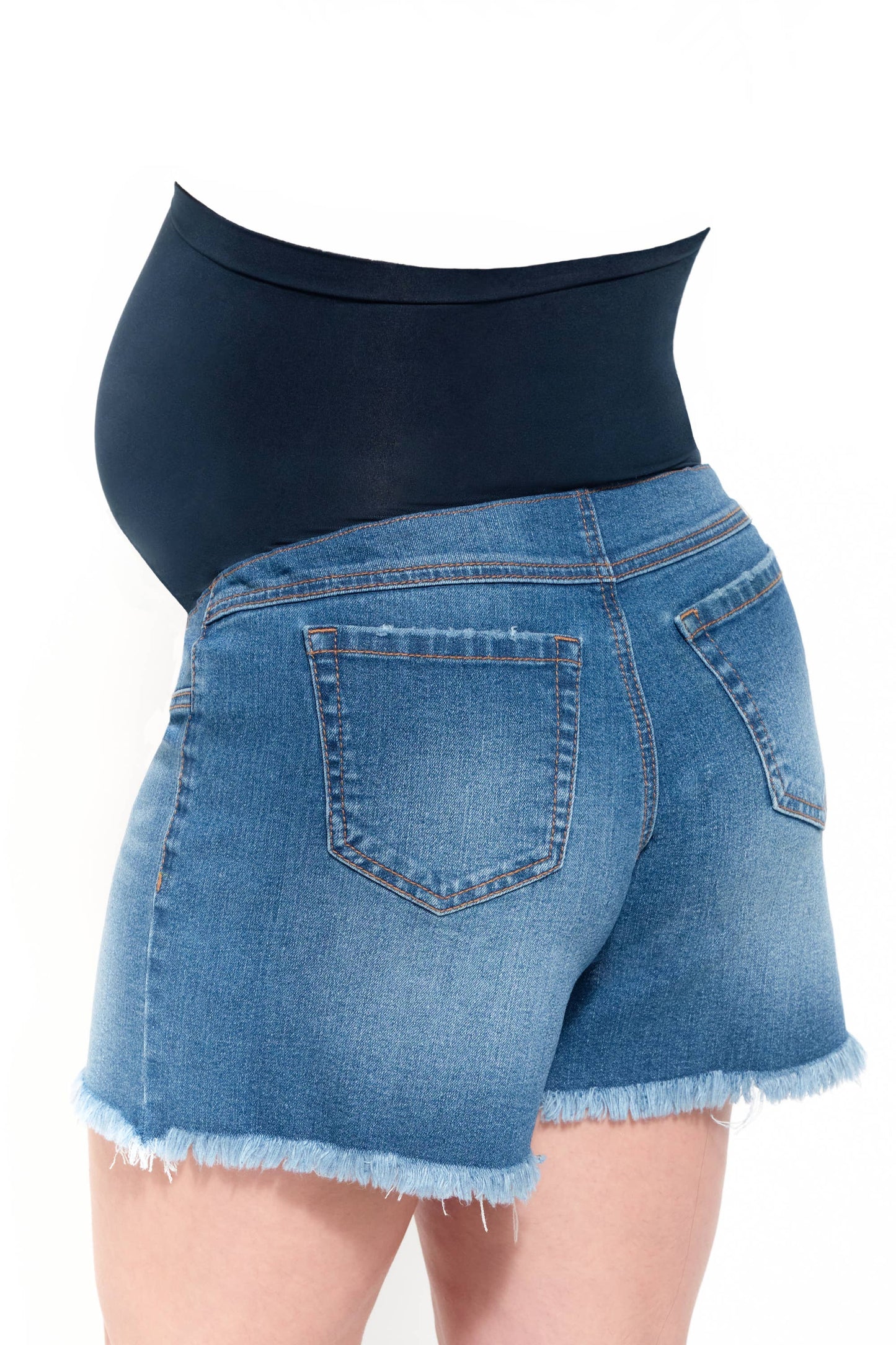 Maternity Sustainable 5" Loose Jean Shorts w/ Bellyband
