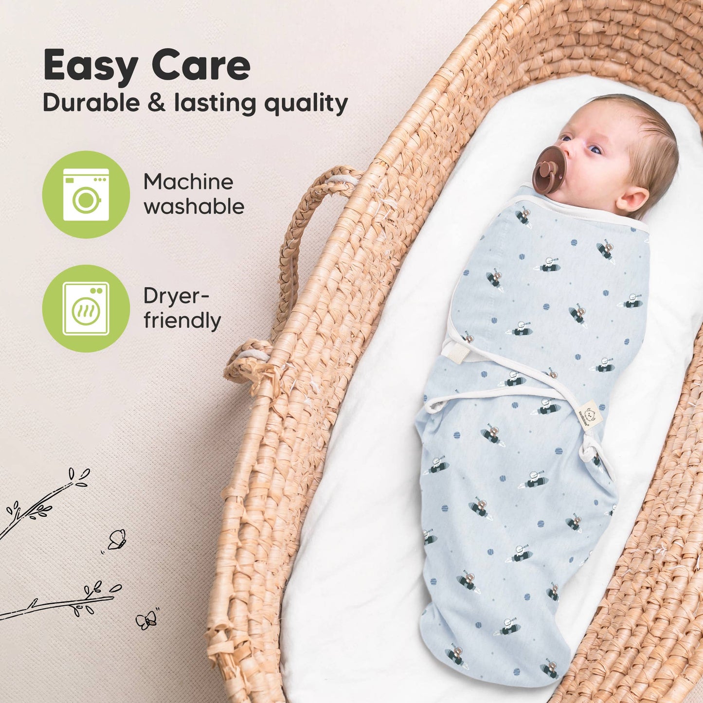 3pk Soothe Baby Swaddles 0-3 Months, Sleep Sack for Newborns