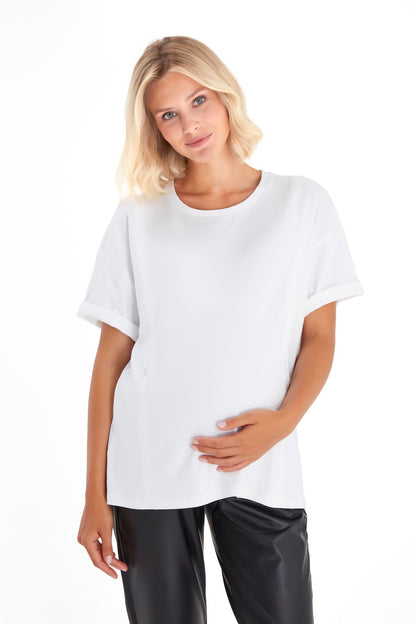 Accouchée Anytime Anywhere Side Zip Maternity/Nursing T-Shirt
