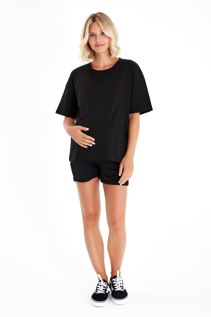 Accouchée Anytime Anywhere Side Zip Maternity/Nursing T-Shirt