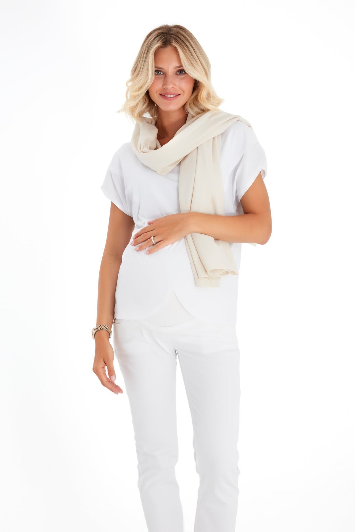 Accouchée Graceful Non-Denim Foldover Waistband Maternity Pants