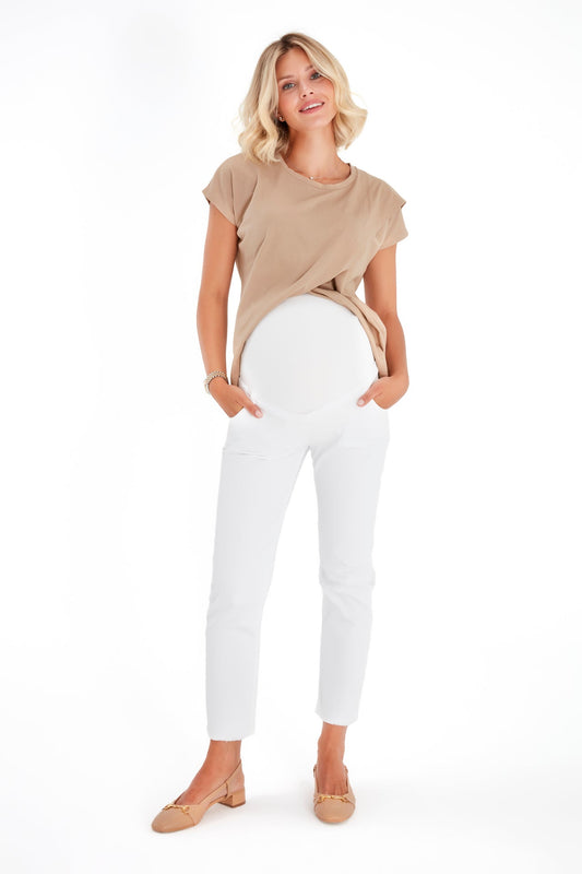 Accouchée Graceful Non-Denim Foldover Waistband Maternity Pants