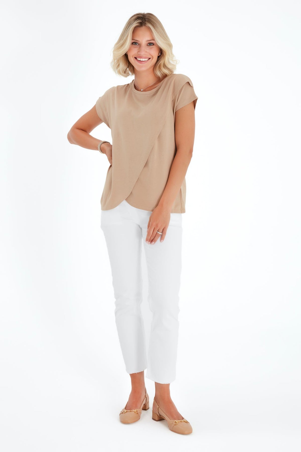 Accouchée Graceful Non-Denim Foldover Waistband Maternity Pants