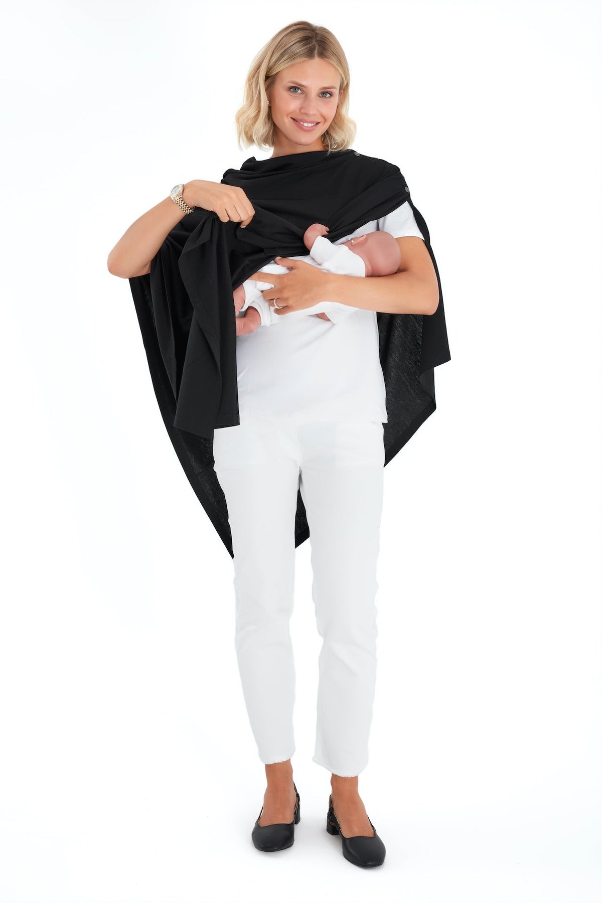 Accouchée 4-in-1 Multipurpose Supreme Cotton Cape Maternity/Nursing Shawl