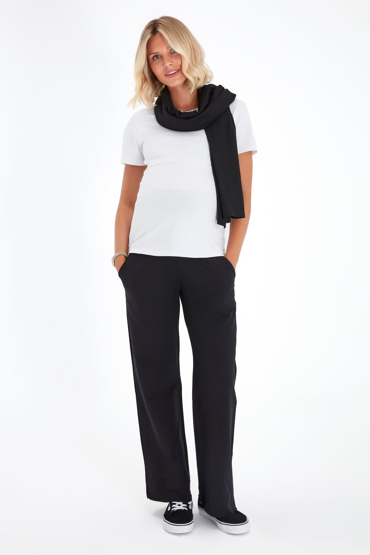 Accouchée Simply Cool Foldover Waistband Stretch Cotton Maternity Jogger Pants
