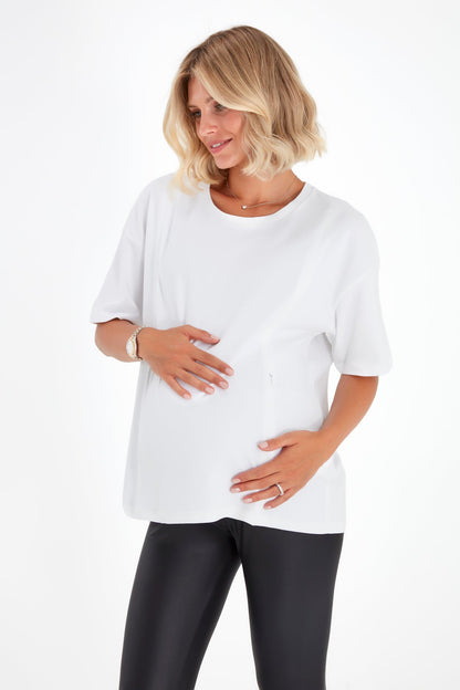 Accouchée Anytime Anywhere Side Zip Maternity/Nursing T-Shirt