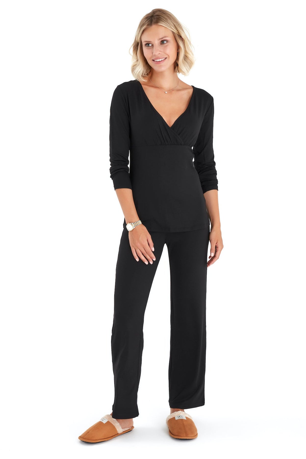 Accouchée Sleep Tight Pajama Set for Pregnancy, Nursing and Ever After