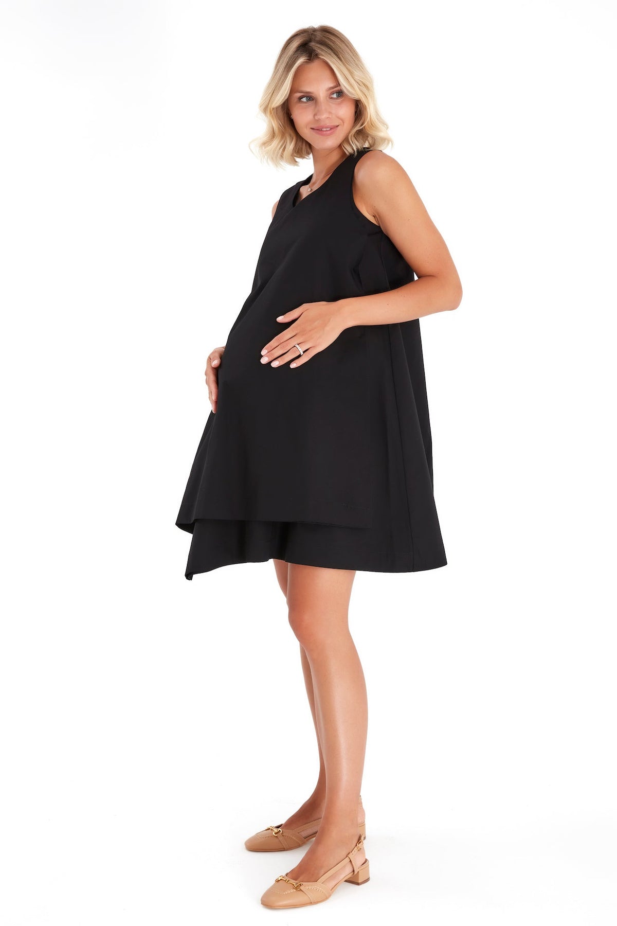 Accouchée Amaze Sleeveless Cotton Maternity/Nursing Swing Dress