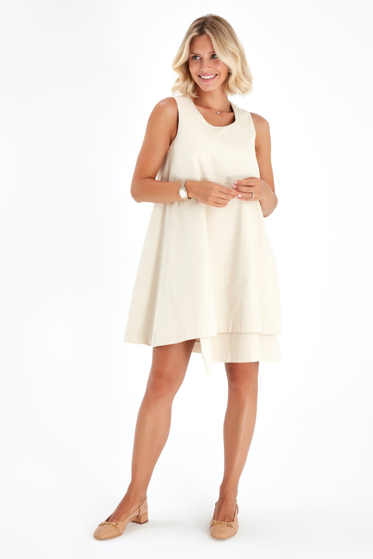 Accouchée Amaze Sleeveless Cotton Maternity/Nursing Swing Dress