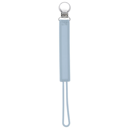 Three Little Tots Classic Glacier Blue Gray All Silicone One Piece Pacifier Clip