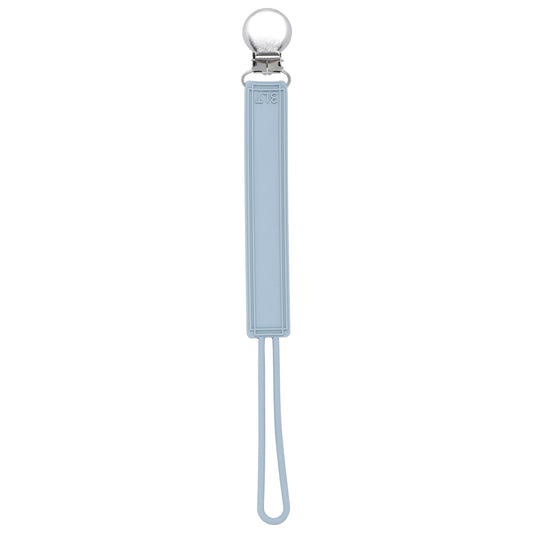 Three Little Tots Classic Glacier Blue Gray All Silicone One Piece Pacifier Clip