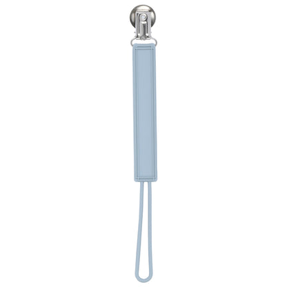 Three Little Tots Classic Glacier Blue Gray All Silicone One Piece Pacifier Clip