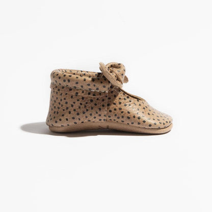 Freshly Picked Almond Speckles Knotted Bow Baby Shoe
