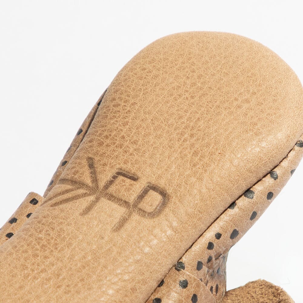 Freshly Picked Almond Speckles Knotted Bow Baby Shoe