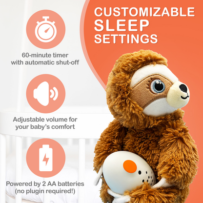 Shusher Baby Sloth Plush Sound Machine