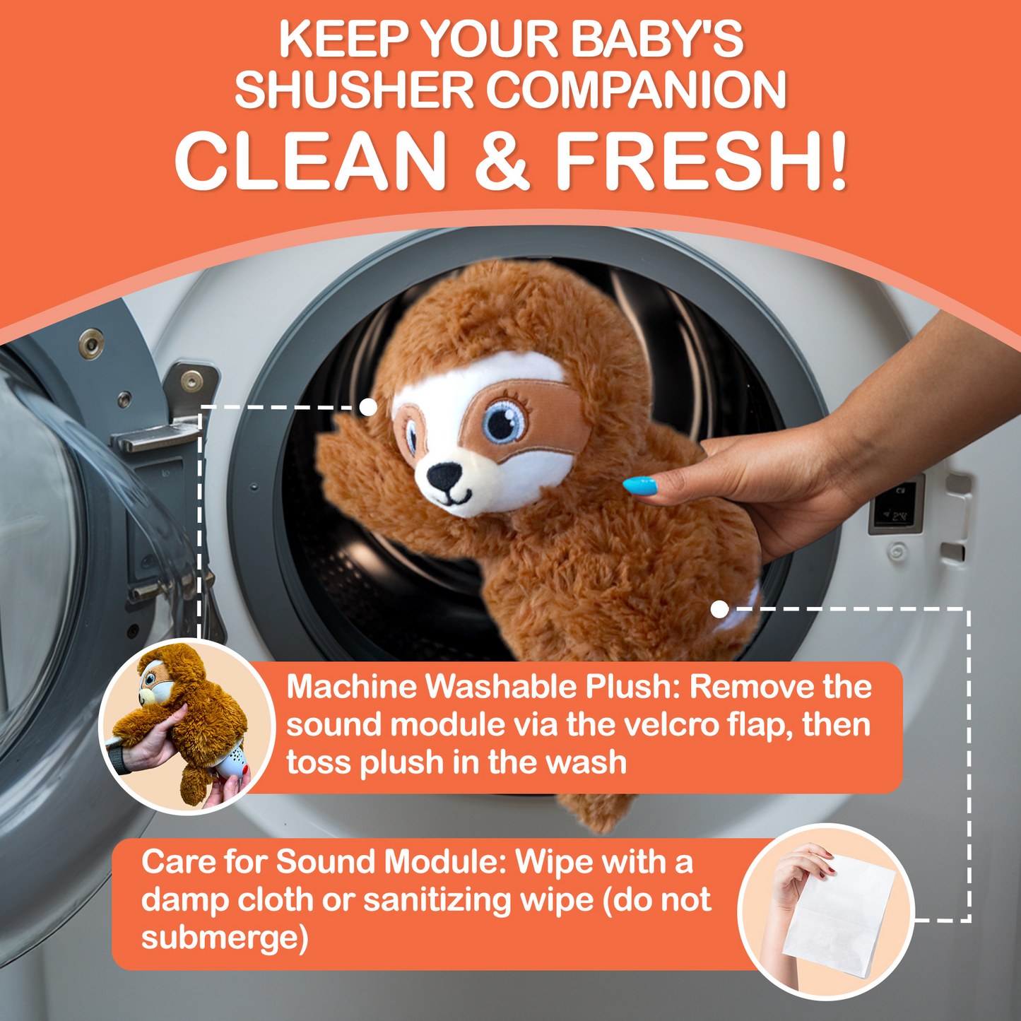 Shusher Baby Sloth Plush Sound Machine