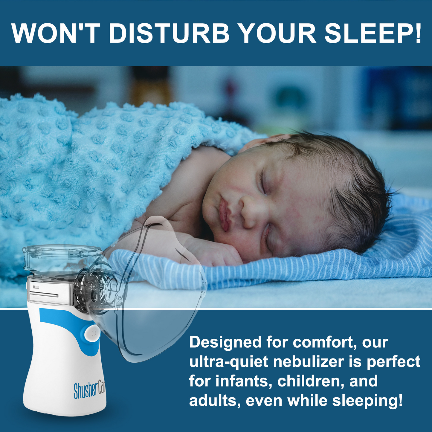 Shusher Care Portable Nebulizer – Whisper-Quiet Mesh