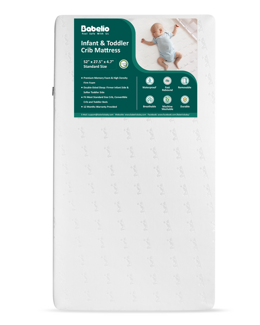 Babelio Cloud 1 | Dual-Sided Breathable Crib & Toddler Mattress