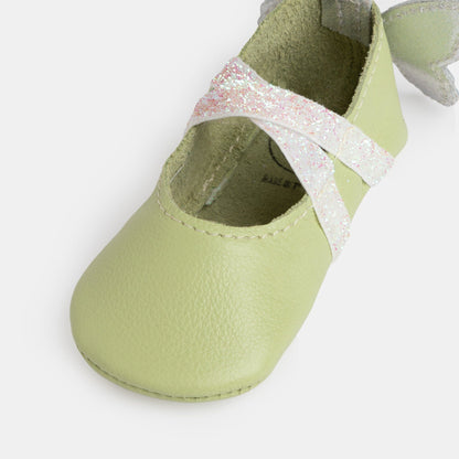 Freshly Picked Mint Flutterby Ballet Slipper Baby Shoe