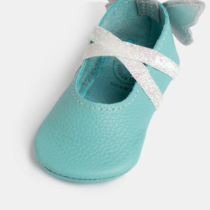 Freshly Picked Turquoise Flutterby Ballet Slipper Baby Shoe