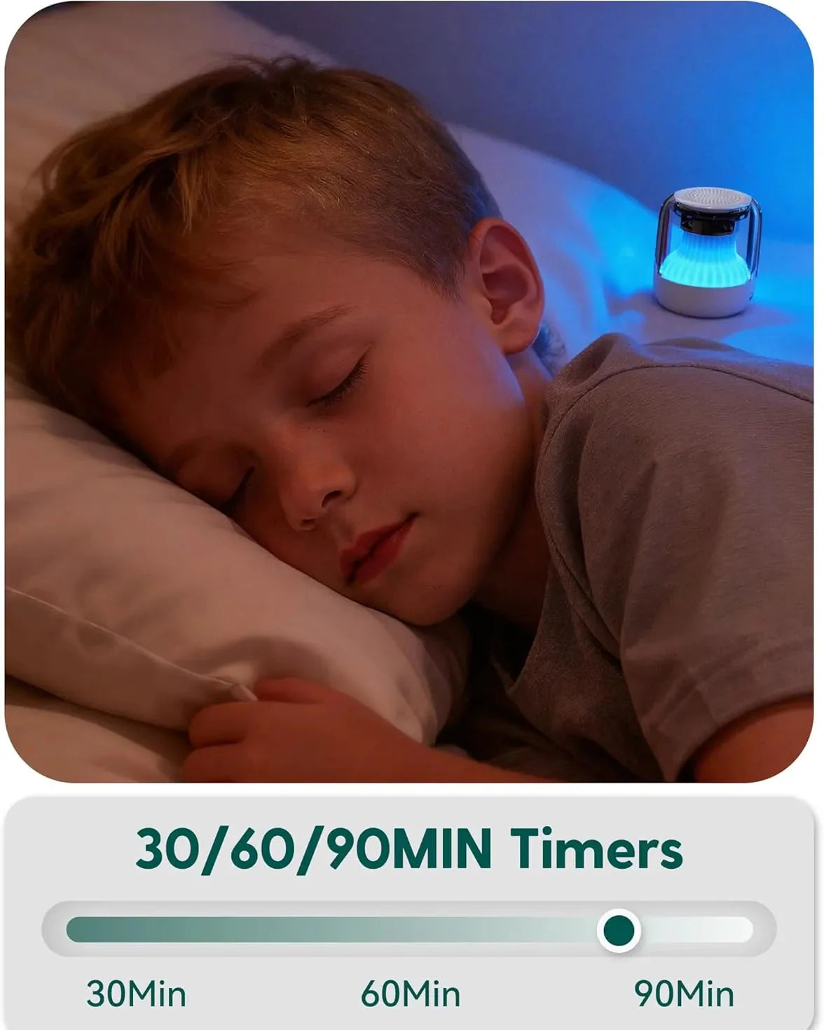 Babelio Pocket Glow White Noise Sound Machine with LED Night Light