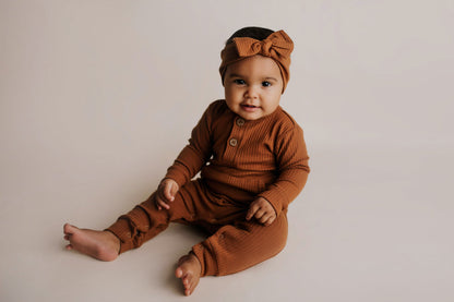 Three Little Tots Clay Baby Ribbed Playsuit with Pockets