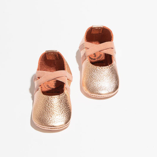 Freshly Picked Rose Gold Ballet Slipper Baby Shoe