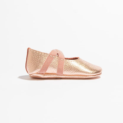 Freshly Picked Rose Gold Ballet Slipper Baby Shoe