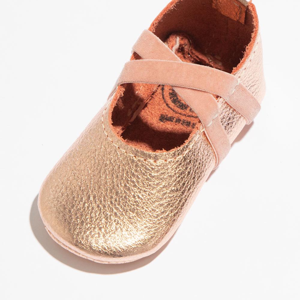 Freshly Picked Rose Gold Ballet Slipper Baby Shoe