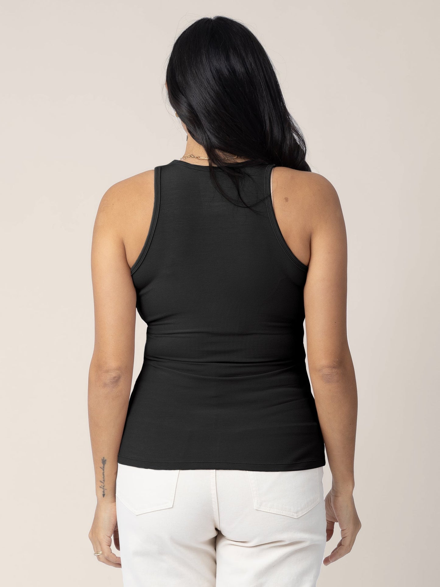 Kindred Bravely Ribbed Bamboo Racerback Nursing Tank Black