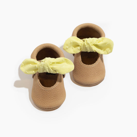 Freshly Picked Banana Cream Knotted Bow Baby Shoe