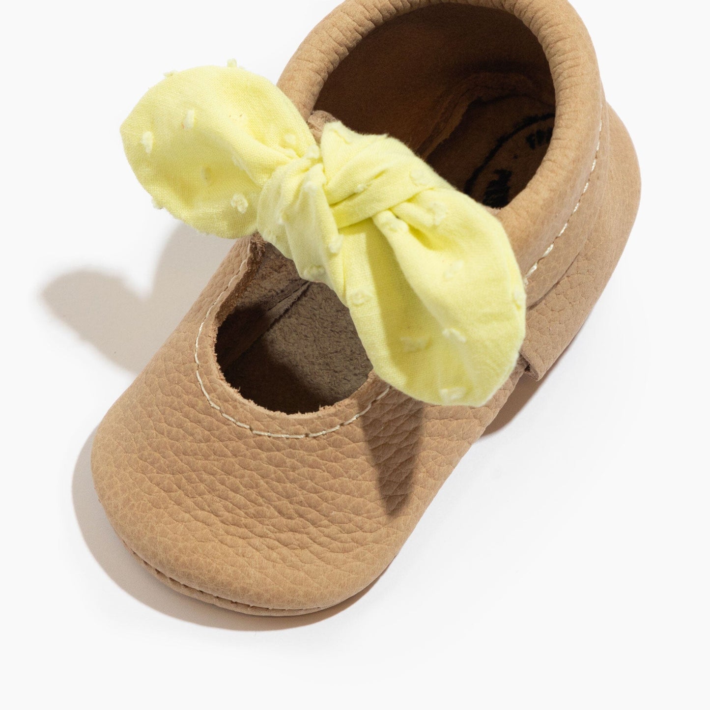 Freshly Picked Banana Cream Knotted Bow Baby Shoe