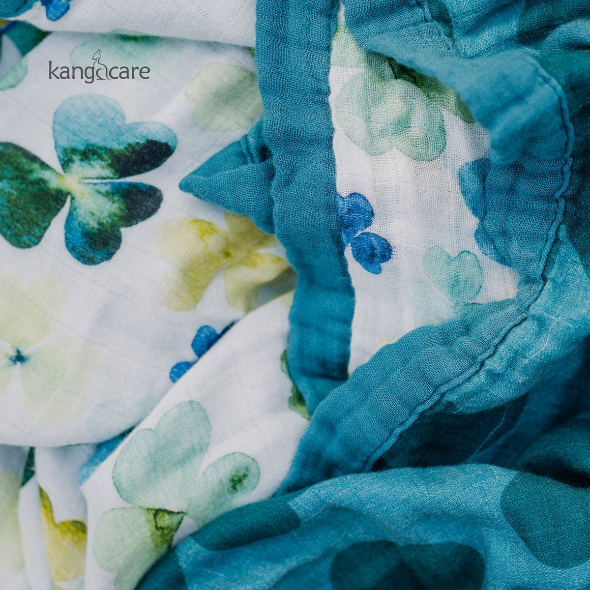 Kanga Care Bamboo Muslin Blanket - Baby: Clover (Reversible)