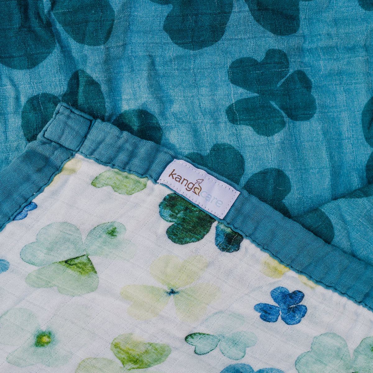 Kanga Care Bamboo Muslin Blanket - Baby: Clover (Reversible)