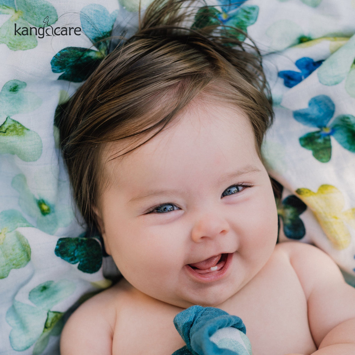 Kanga Care Bamboo Muslin Blanket - Baby: Clover (Reversible)