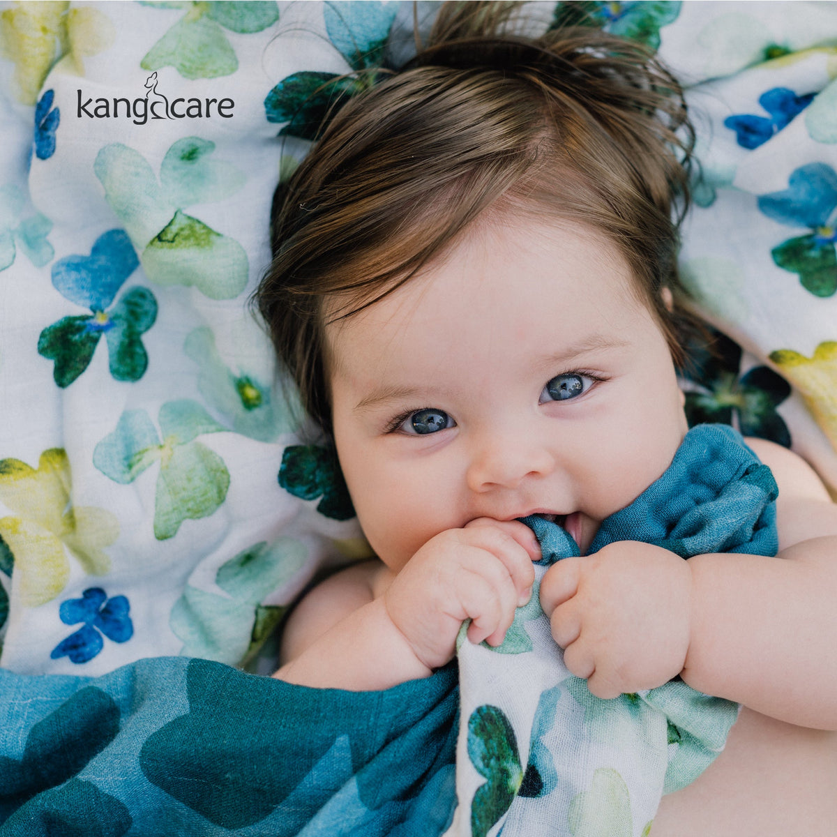 Kanga Care Bamboo Muslin Blanket - Baby: Clover (Reversible)