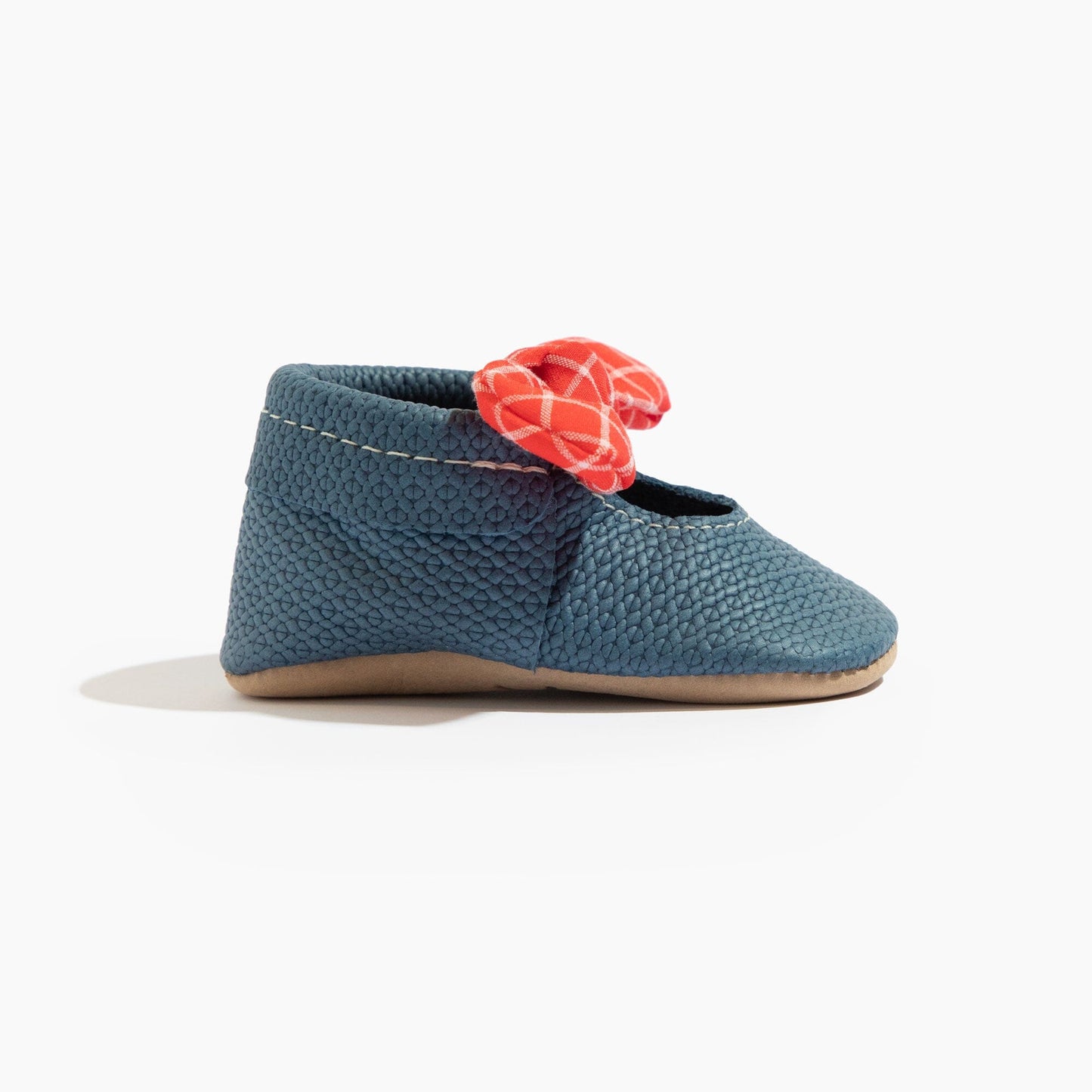 Freshly Picked Blue Jean Knotted Bow Baby Shoe