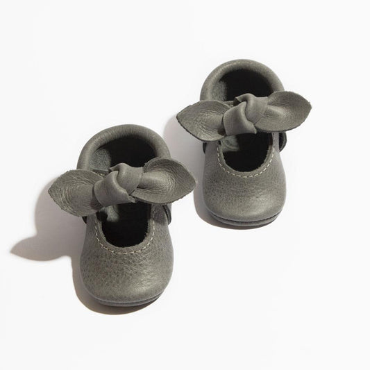 Freshly Picked Blue Spruce Knotted Bow Baby Shoe
