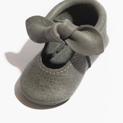 Freshly Picked Blue Spruce Knotted Bow Baby Shoe