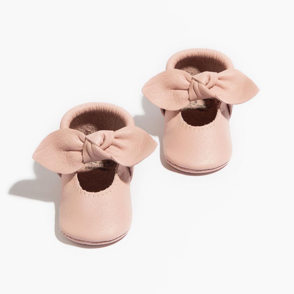 Freshly Picked Blush Knotted Bow Baby Shoe