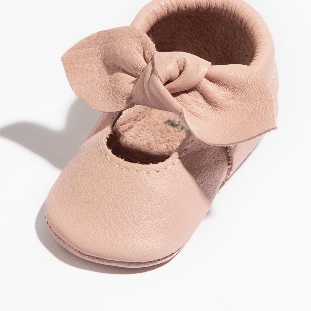 Freshly Picked Blush Knotted Bow Baby Shoe