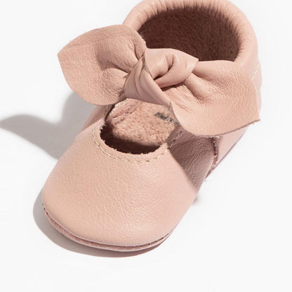 Freshly Picked Blush Knotted Bow Baby Shoe