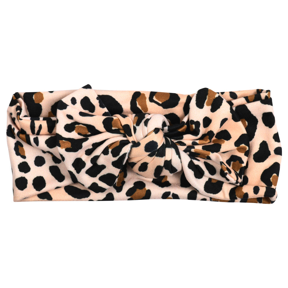 Three Little Tots Leopard Knotted Headband