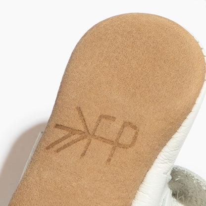 Freshly Picked Toasted Bright White Knotted Bow Baby Shoe