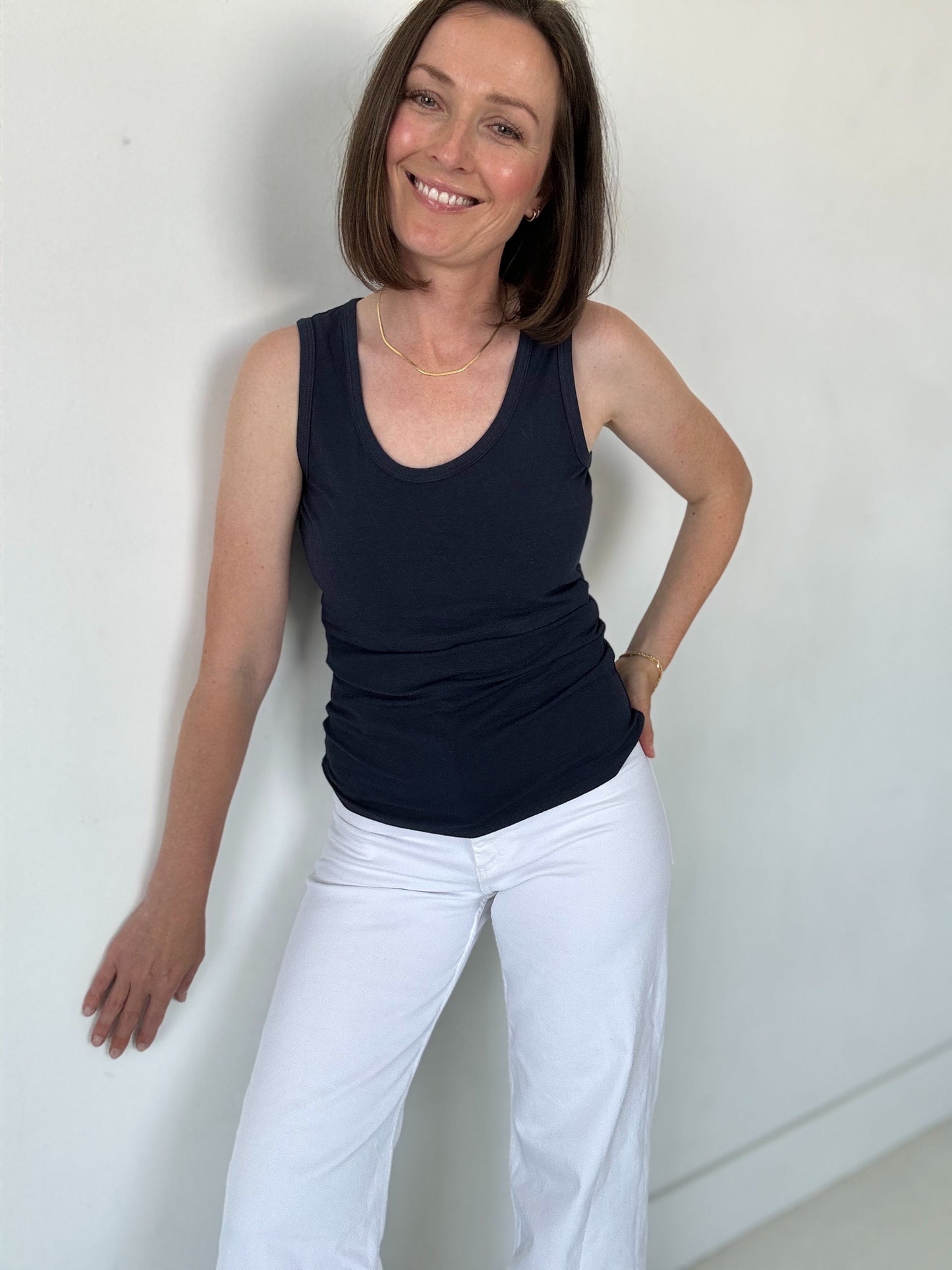 MLM Brand Everywhere Breastfeeding Tank Top - Navy